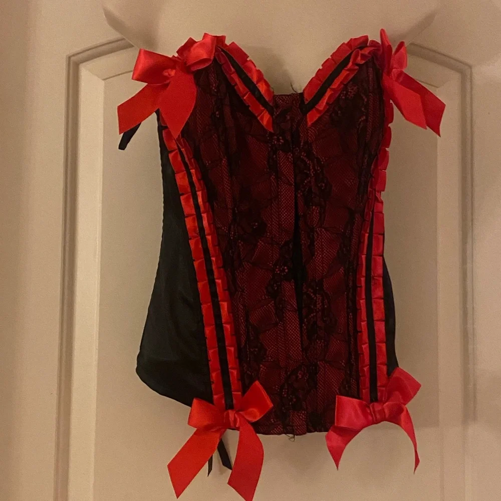 Fredrick’s Of Hollywood Red &‎ Black Corset Vintage Y2K